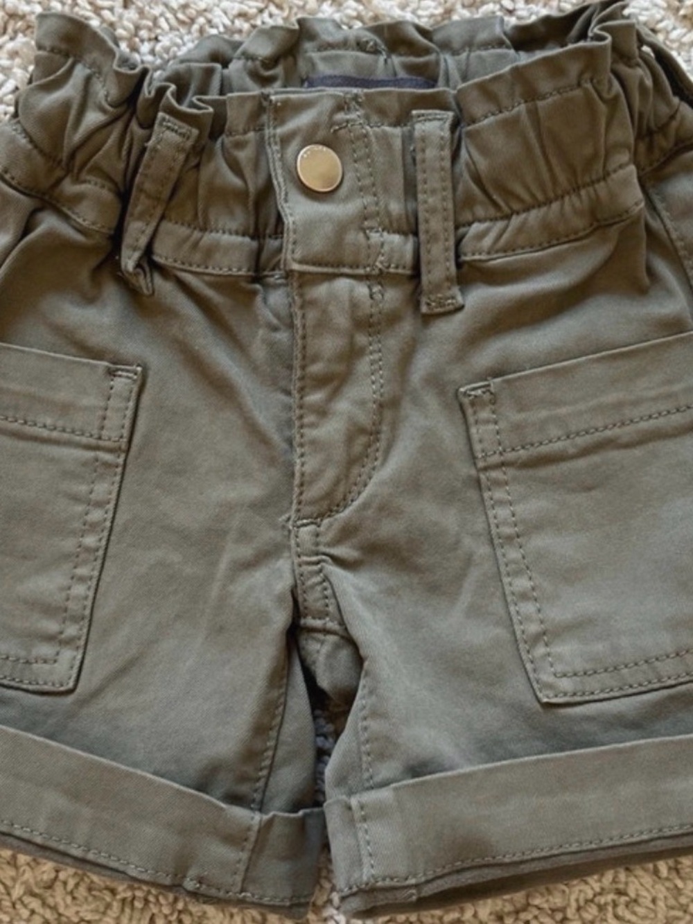DL1961 Olive Cargo Shorts with Patch Pockets